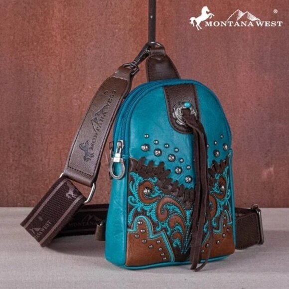 Montana West Embroidered Scroll Cut-out Collection Sling Bag - Picture 13 of 15